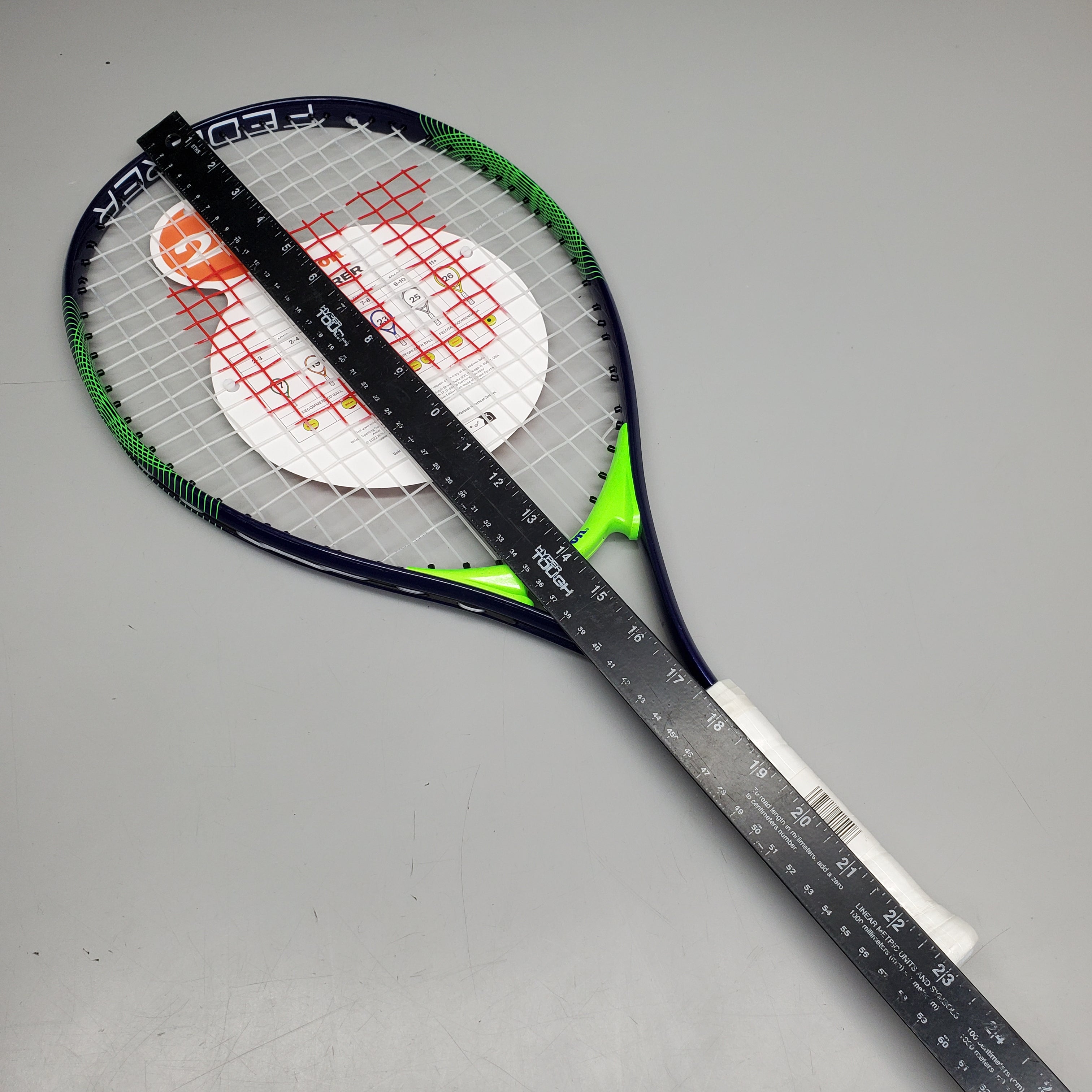 Federer Junior Tennis Racquet – 23" Grip, Ages 7-8, Green/Blue