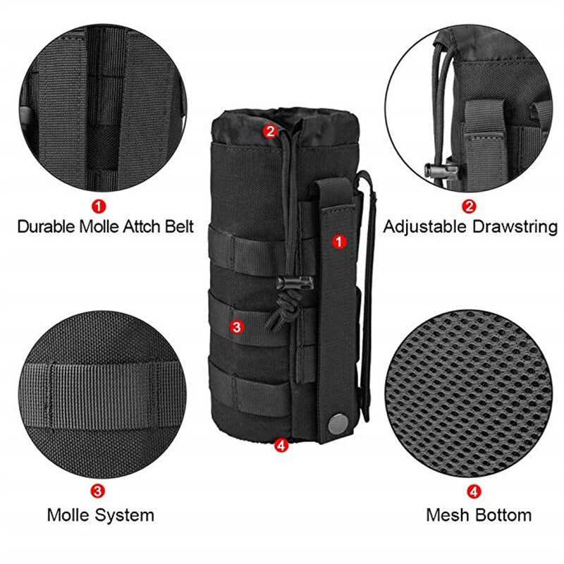 Outdoor Water Bottle Pouch – Tactical Molle Waist Bag