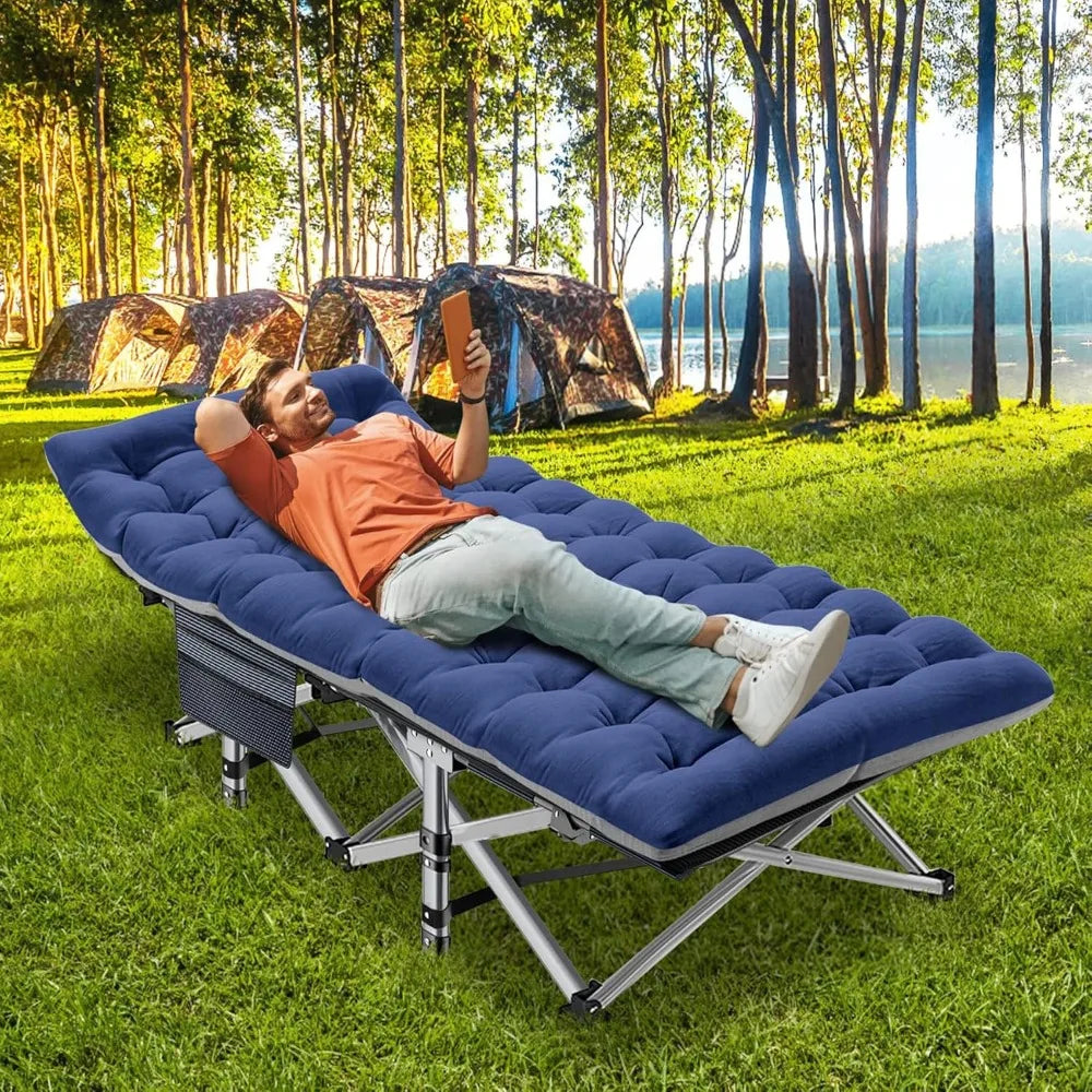 Comfortable Camping Cot with Durable Oxford Fabric