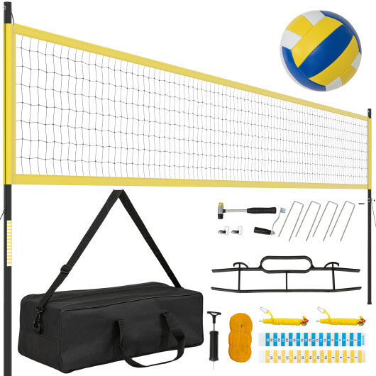 Portable Outdoor Volleyball Net Set – Heavy-Duty, Yellow