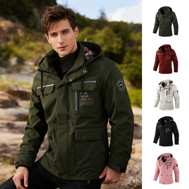 Men’s Casual Hooded Windbreaker – Waterproof Soft Shell Winter Coat