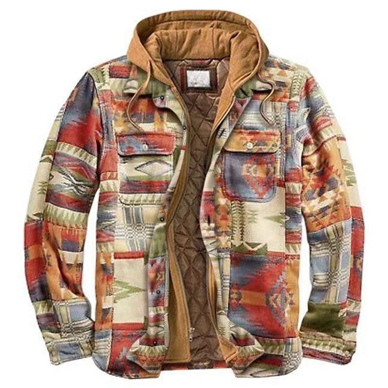 Men’s Plaid Hooded Jacket – Soft, Warm Long Sleeve Casual Shirt Jacket