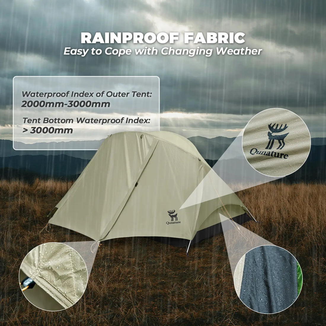 Lightweight Rainproof Camping Tent – Easy Setup with Aluminum Poles