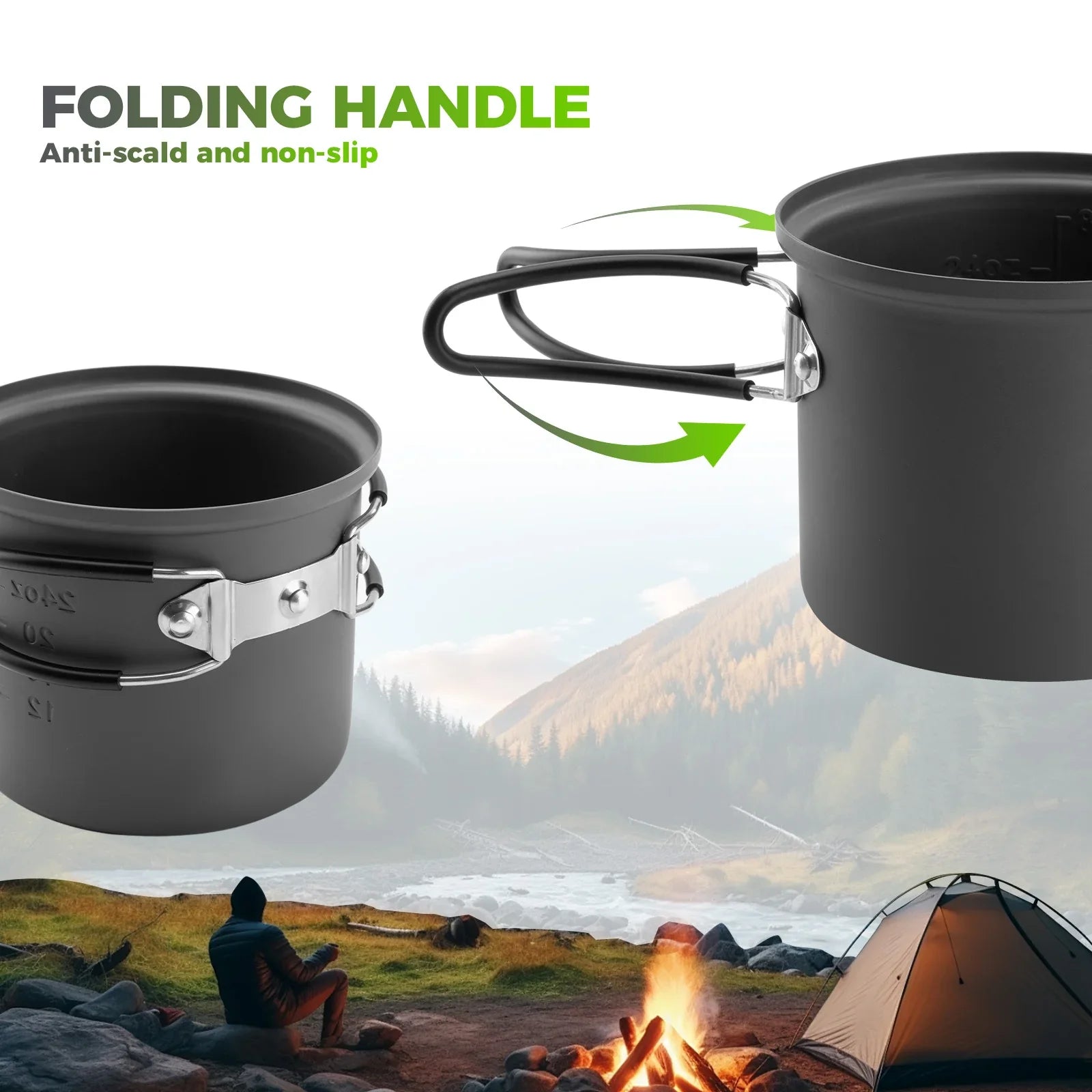 Ultra-Light Aluminum Camping Cookware Set – Nestable Design