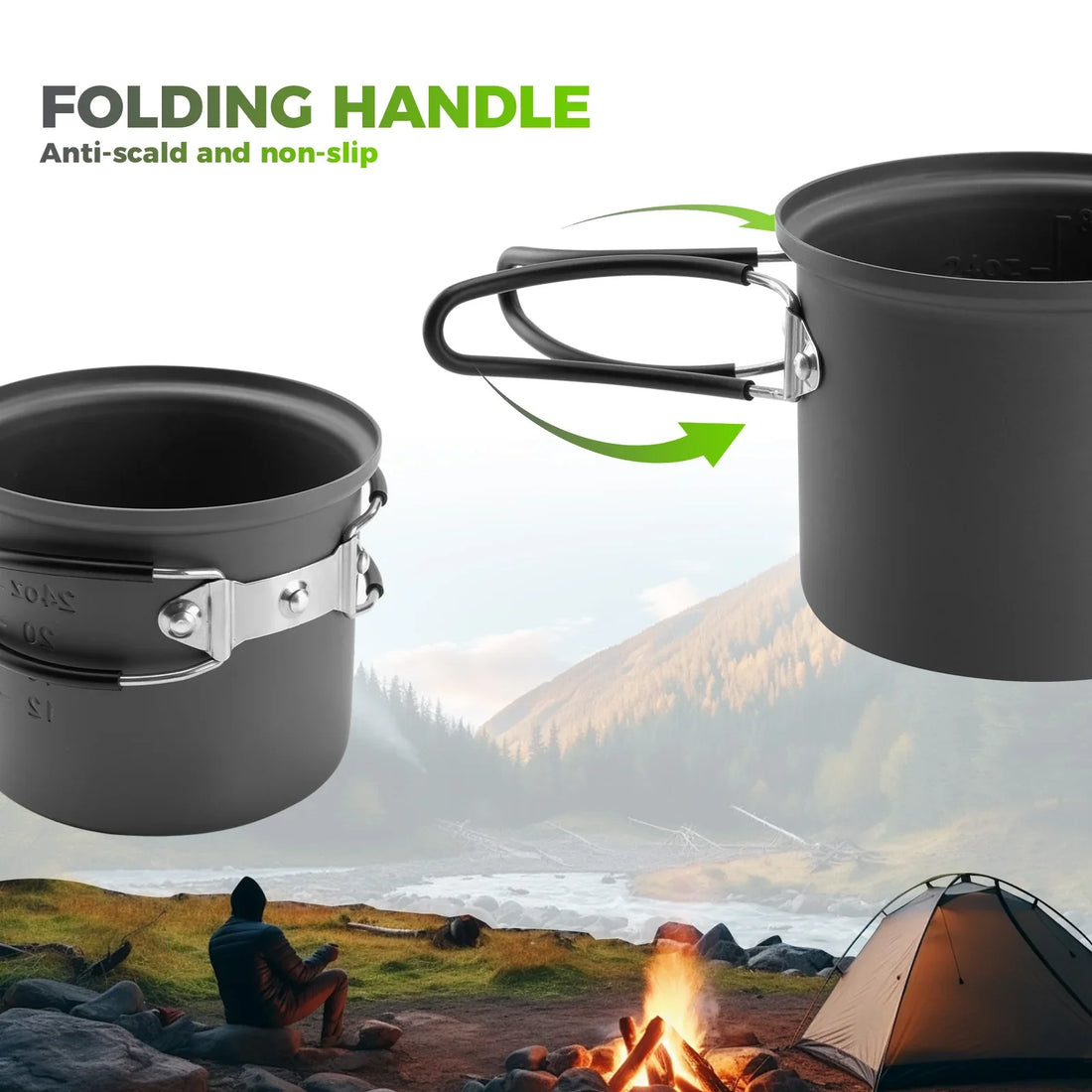 Ultra-Light Aluminum Camping Cookware Set – Nestable Design